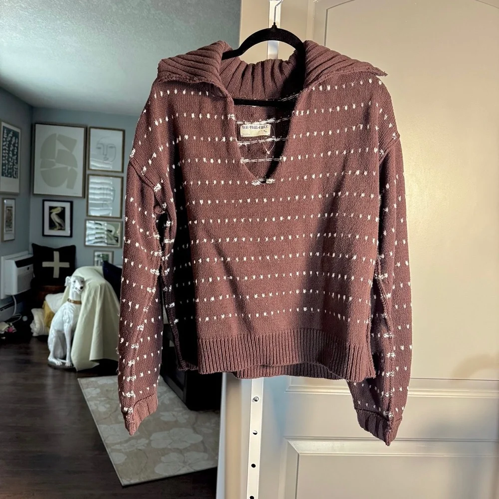 Free people spot on polo sweater SZ M - Picture 2 of 3